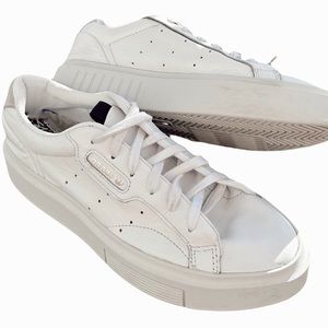Adidas White Sleek Super Sneakers Pointed Toe